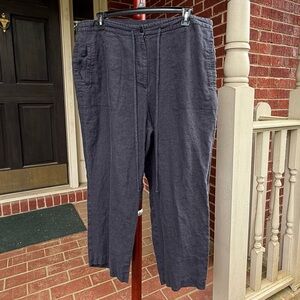 Liz Claiborne Linen Black Pants Women’s Plus Petite 22P